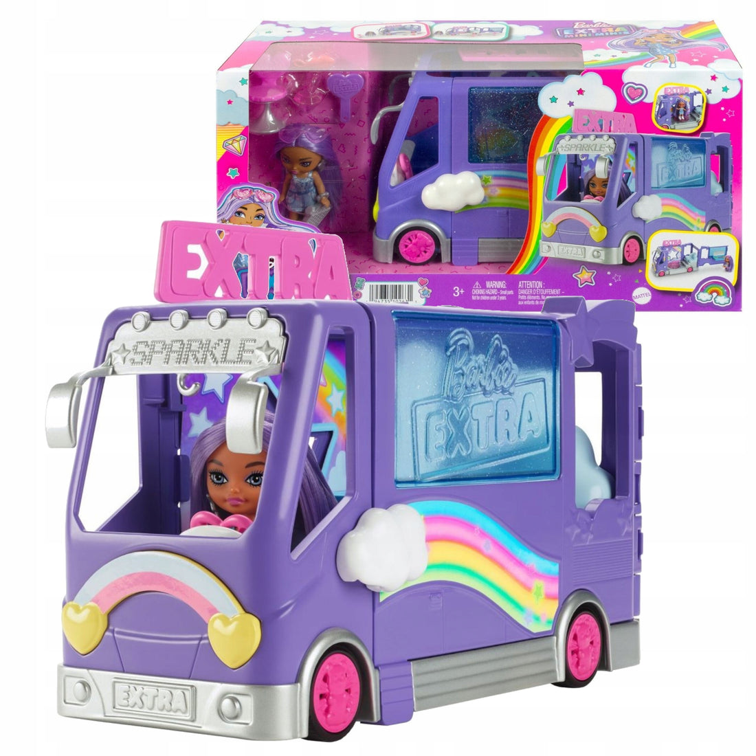 Extra Mini Minis Tour Bus Playset With Doll, Expandable Vehicle, Clothes And Accessories