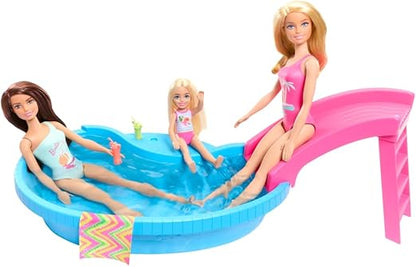 Barbie Pool Playset with Doll – Refreshed Swimming &amp; Summer Fun Set