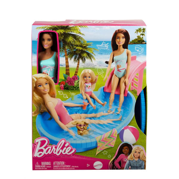 Barbie Pool Playset with Doll – Refreshed Swimming &amp; Summer Fun Set