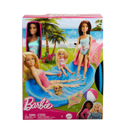 Barbie Pool Playset with Doll – Refreshed Swimming &amp; Summer Fun Set