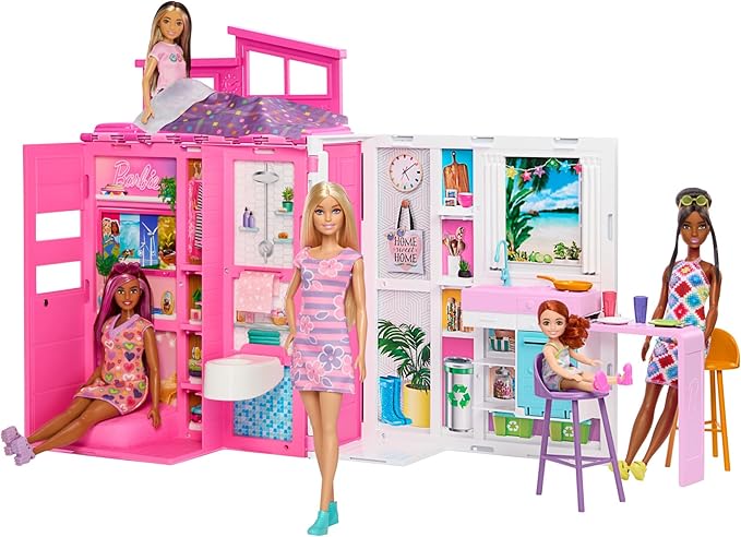 BARBIE DOLL COZY DOLLHOUSE + BARBIE DOLL play set