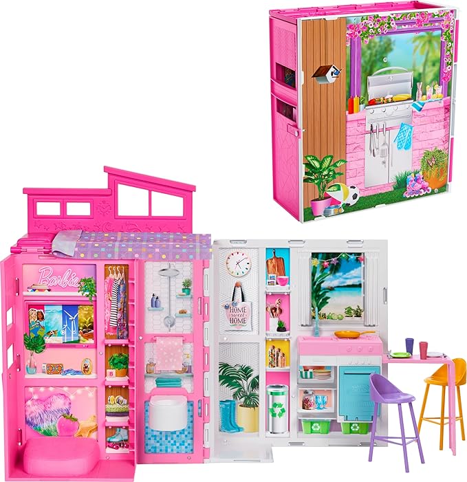 BARBIE DOLL COZY DOLLHOUSE + BARBIE DOLL play set