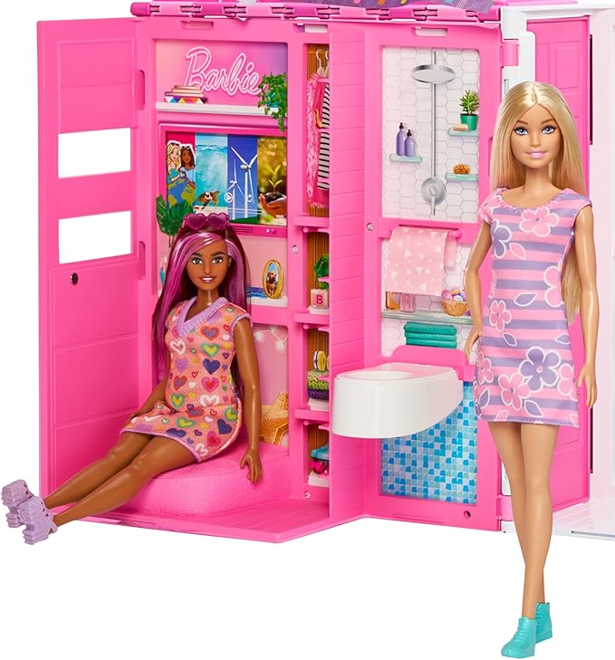 BARBIE DOLL COZY DOLLHOUSE + BARBIE DOLL play set