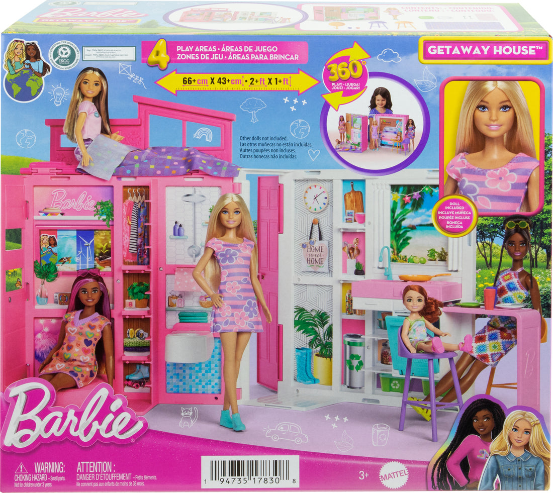 BARBIE DOLL COZY DOLLHOUSE + BARBIE DOLL play set