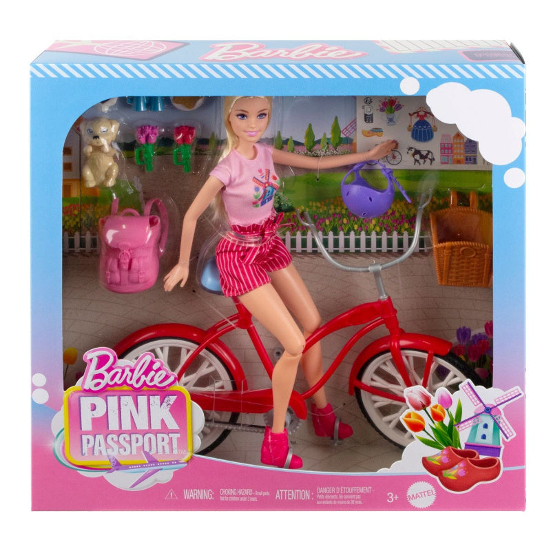 Barbie Pink Passport with Bycicle