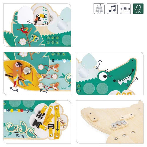 Tropik Wooden Crocodile Busy-Board