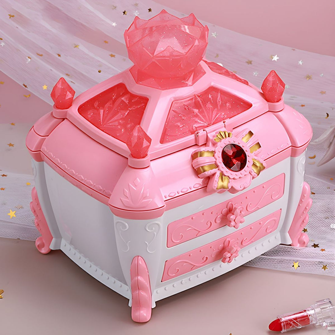 Plastic Vanity Set with Mirror and Storage Included