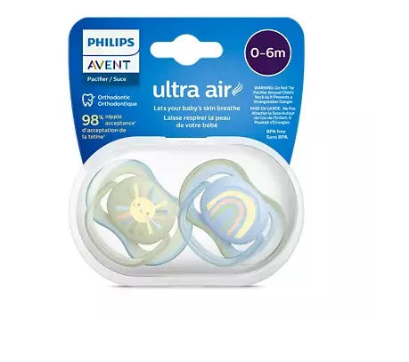 Avent Ultra Air Soothers Rainbow-0-6 Boy