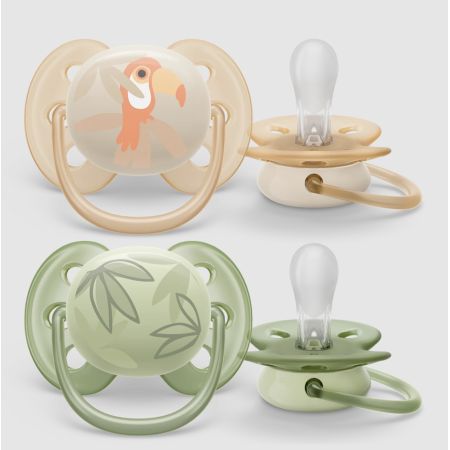 Avent 2 Deco Ultra Soft Soothers-0-6 Boy