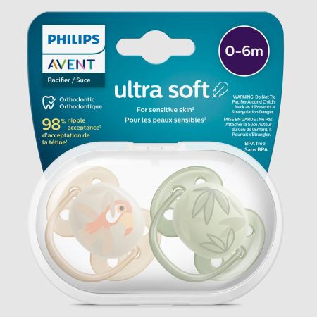 Avent 2 Deco Ultra Soft Soothers-0-6 Boy