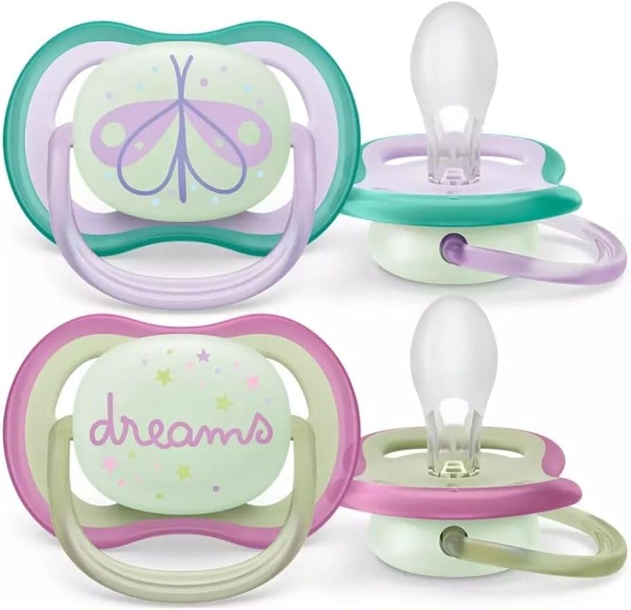 Avent 2 Ultra Air Night Time Soother 0-6-Girl