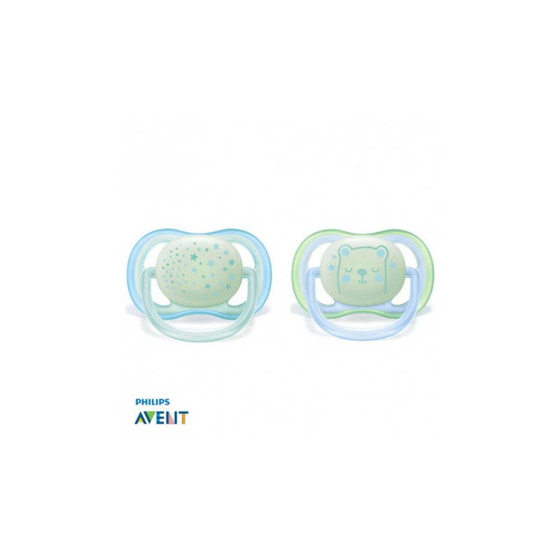 Avent 2 Ultra Air Night Time Soother 0-6 Boy