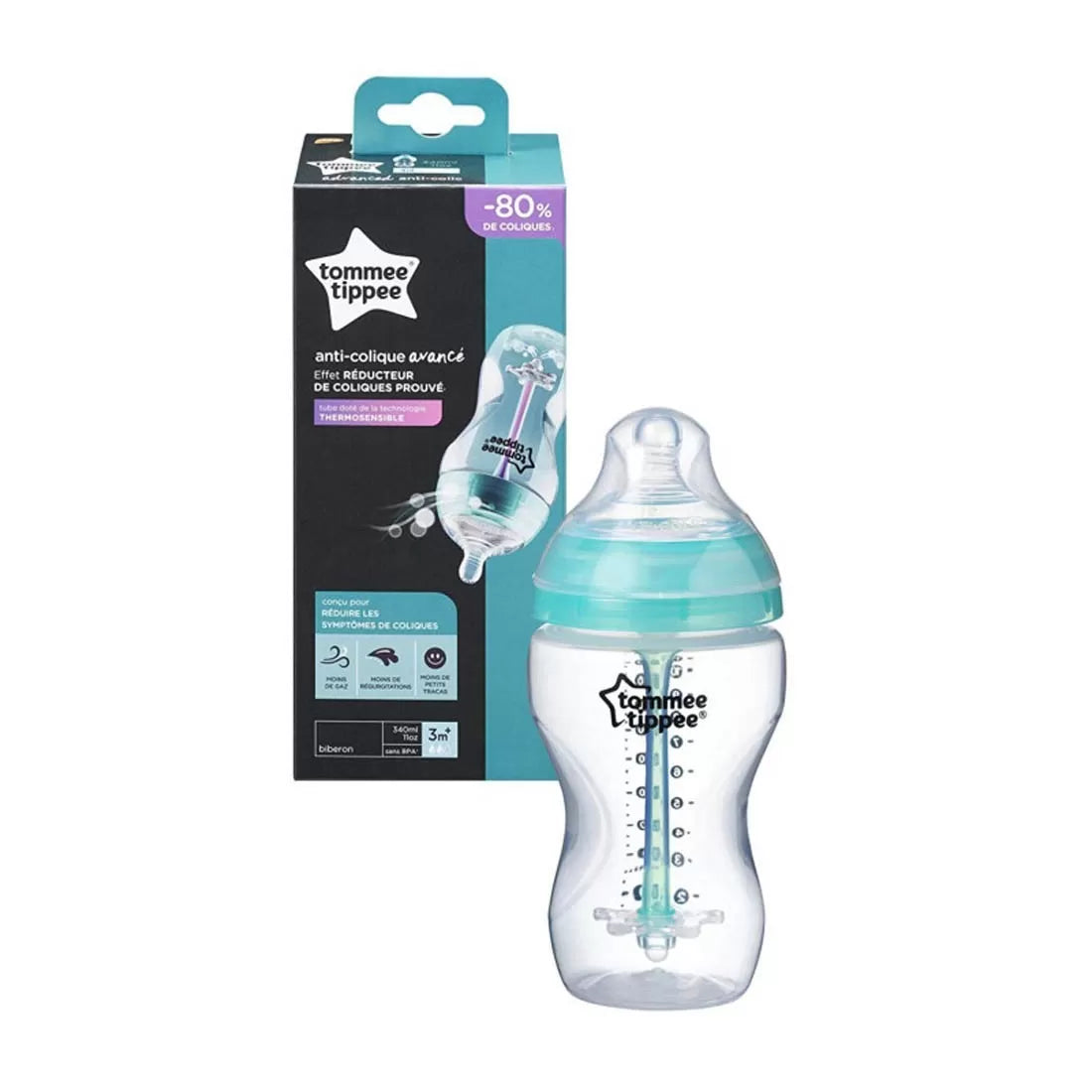 Tommee tippee 1x 340ml aac btl med ne ar scan